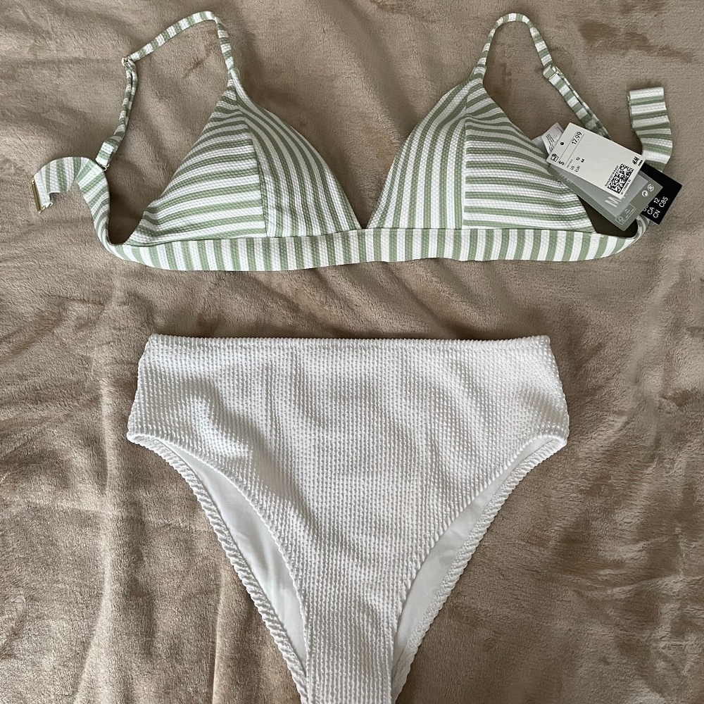 White & Green Two Piece